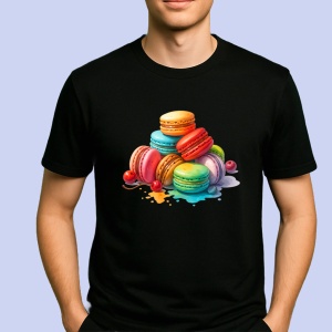 Tricou Macaron Negru, Copii | Dama | Barbat - Img 2