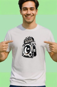 Tricou Make Some Noise Boxe Alb Negru, Copii | Dama | Barbat - Img 2