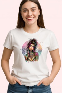 Tricou mandala tattoo chest girl, fata cu tatuaj mandala pe piept, Copii | Dama | Barbat - Img 3