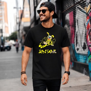 Tricou Marsupilami Wild Yellow Street Design Just Do It Vibe, din bumbac 100%, tricou negru, Copii | Dama | Barbat - Img 5