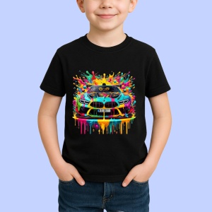 Tricou Masina sport tuning in stil pop art graffiti Copii | Dama | Barbat, culoare negru - Img 3