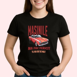 Tricou Masinile ma fac fericit Negru, Copii | Dama | Barbat