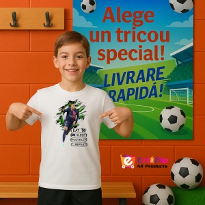 Tricou Mbappe Eat Sleep Footbal Repeat - Copii | Dama | Barbat - Img 6