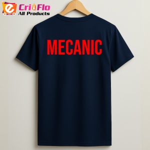 Tricou MECANIC, Personalizat | Unisex Dama si Barbat, Albastru Inchis - Img 2