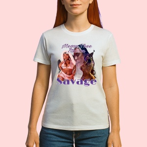 Tricou Megan Thee Stallion - Savage, muzica Hip-Hop (Gangsta Rap), Dama | Barbat | Copii - Img 2