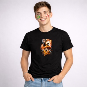 Tricou Memphis Depay Netherlands World Cup Fifa 2026, din bumbac 100%, tricou negru, Copii | Dama | Barbat