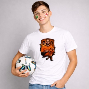 Tricou Memphis Depay Netherlands World Cup Fifa 2026 V9, din bumbac 100%, tricou alb, Copii | Dama | Barbat - Img 3
