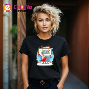 Tricou Merry Christmas Mos Decor, din bumbac 100%, tricou negru, Dama | Barbat - Img 6