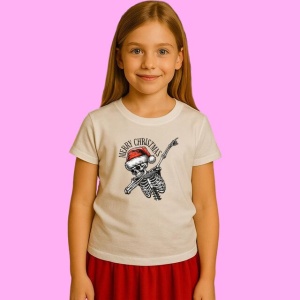 Tricou Merry Christmas Schelet Mos Funny, din bumbac 100%, tricou alb, Copii | Dama | Barbat - Img 2