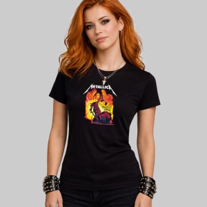 Tricou Metallica And Justice For All Flacari, din bumbac 100%, tricou negru, Dama | Barbat - Img 2