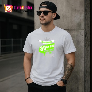 Tricou Mi Au Trebuit 30 De Ani Bine Verde, din bumbac 100%, tricou alb, Dama | Barbat - Img 3