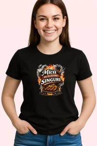 Tricou Micii Nu Se Intorc Singuri Gratar Amuzant V1, din bumbac 100%, tricou negru Dama | Barbat