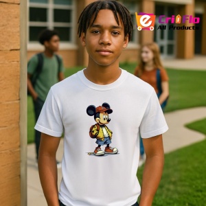 Tricou Mickey modern cu sapca si ghiozdan urban Copii | Dama | Barbat Barbat - Img 8