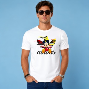 Tricou Mickey Mouse Logo Abstract Paint Drip Negru Galben Rosu Urban Style, din bumbac 100% Copii | Dama | Barbat