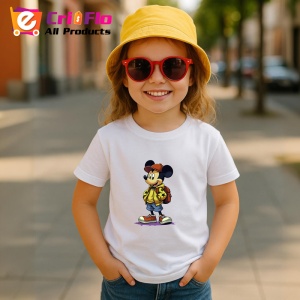 Tricou Mickey streetwear cu hanorac si rucsac rosu Copii | Dama | Barbat Barbat - Img 14