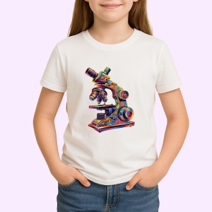 Tricou Microscop vintage in culori psihedelice fundal alb Copii | Dama | Barbat - Img 3