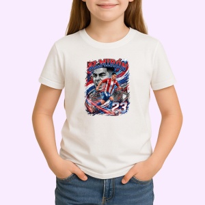 Tricou Miguel Almiron Paraguay Mijlocas Fotbal, din bumbac 100% , tricou alb pentru Copii | Dama | Barbat