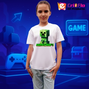 Tricou Minecraft Creeper Verde 3 Tricou Alb Copii | Dama | Barbat - Img 2
