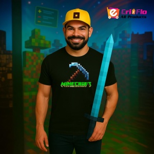 Tricou Minecraft Tarnacop Diamant Tricou Negru Copii | Dama | Barbat - Img 5