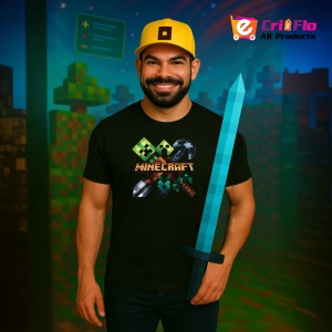 Tricou Minecraft Unelte Minecraft Tricou Negru Copii | Dama | Barbat - Img 4