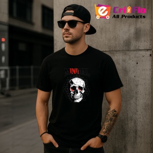 Tricou Minimal Craniu Alb Negru, Copii | Dama | Barbat, culoare negru - Img 6