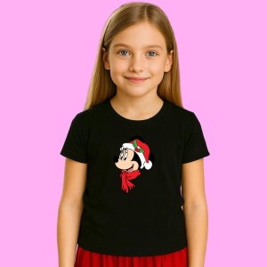 Tricou Minnie Profil Cu Caciula Mosului, din bumbac 100% Copii | Dama | Barbat - Img 3