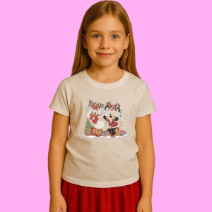 Tricou Minnie Si Daisy Craciun Prietene, din bumbac 100%, tricou alb, Copii | Dama | Barbat - Img 2