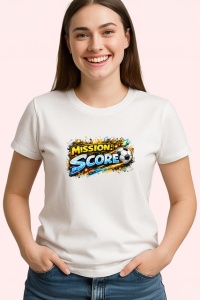 Tricou Mission Score Minge Fotbal Design Dinamic V2, din bumbac 100% , tricou alb pentru Copii | Dama | Barbat - Img 2