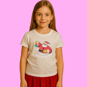 Tricou Mos Craciun Jingle All The Way, din bumbac 100%, tricou alb, Copii | Dama | Barbat - Img 2