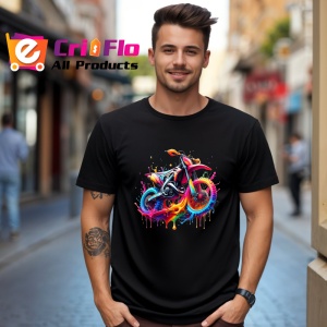Tricou Motocicleta pop art graffiti fundal alb Copii | Dama | Barbat, culoare negru - Img 5