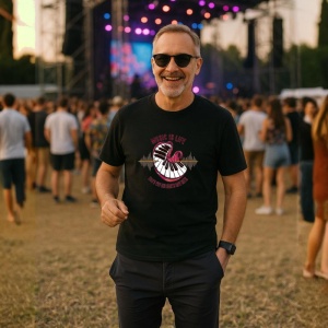 Tricou Music Is Life Pian Inima, Copii | Dama | Barbat, culoare negru - Img 4