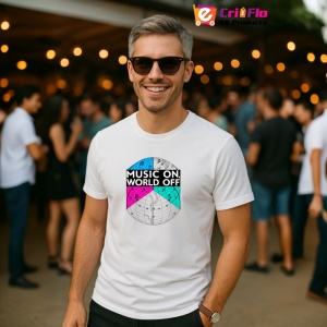 Tricou Music On World Off Harta Glob Muzical, Copii | Dama | Barbat - Img 5
