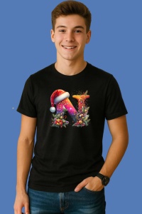 Tricou N Litere Alfabet Craciun Impodobite Cu Decoratiuni, din bumbac 100% Copii | Dama | Barbat - Img 2