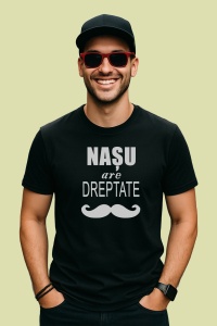 Tricou Nasu Are Dreptate Negru, din bumbac 100%, tricou negru, Dama | Barbat - Img 2