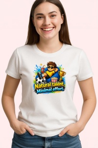 Tricou Natural Talent Minimal Effort Copil Fotbalist, din bumbac 100% , tricou alb pentru Copii | Dama | Barbat - Img 3