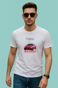 Tricou Ne Plac Femeile Dar Iubim Masinile Alfa Romeo Giulia, din bumbac 100%, tricou alb, Dama | Barbat - Img 2