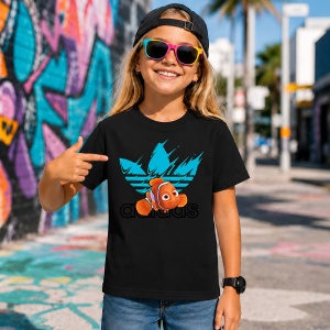 Tricou Nemo Pestisorul Logo Splash Turcoaz Urban Ocean Vibe, din bumbac 100%, tricou negru, Copii | Dama | Barbat - Img 7