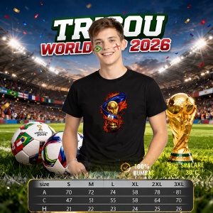 Tricou Netherlands World Cup Fifa 2026, din bumbac 100%, tricou negru, Copii | Dama | Barbat - Img 6