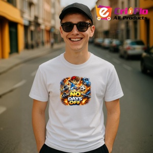 Tricou No Days Off Fotbalist Actiune V2, din bumbac 100% , tricou alb pentru Copii | Dama | Barbat - Img 10