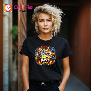 Tricou No Days Off Fotbalist Actiune V2, din bumbac 100%, tricou negru Copii | Dama | Barbat - Img 8
