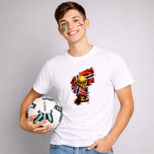 Tricou Noruega World Cup Fifa 2026, din bumbac 100%, tricou alb, Copii | Dama | Barbat