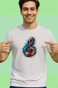 Tricou Nota Muzicala Flacari Albastre, Copii | Dama | Barbat - Img 2