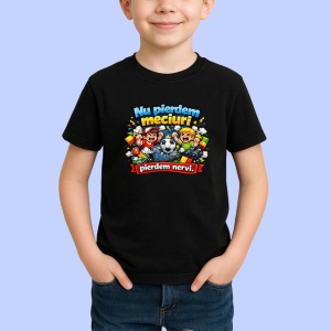 Tricou Nu Pierdem Meciuri Pierdem Nervi Fotbal V1, din bumbac 100%, tricou negru Copii | Dama | Barbat