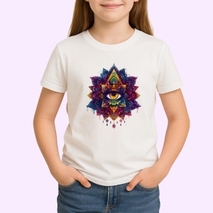 Tricou ochi mandala amestec eclipsa contrastanta, Copii | Dama | Barbat - Img 3