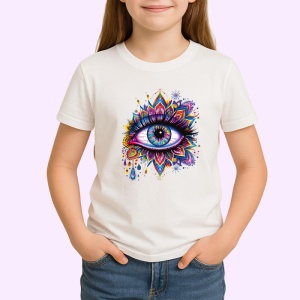 Tricou ochi mandala amestec pana paun, Copii | Dama | Barbat - Img 3