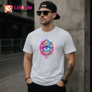 Tricou ochi mandala aura roz violet, Copii | Dama | Barbat - Img 4