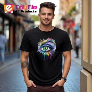 Tricou Ochi mandala curcubeu stil pana, Copii | Dama | Barbat , tricou negru - Img 10