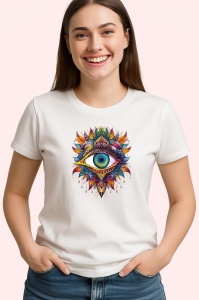 Tricou ochi mandala spirala aurie intensa, Copii | Dama | Barbat - Img 4