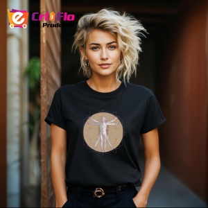 Tricou Omul Vitruvian Stil Geometric, Copii | Dama | Barbat, culoare negru - Img 12