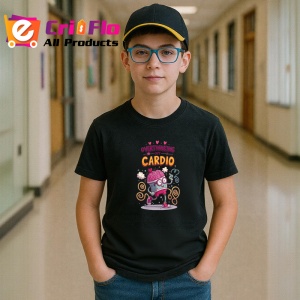 Tricou Overthinking My Cardio Pisica Pe Role, Copii | Dama | Barbat, culoare negru - Img 9